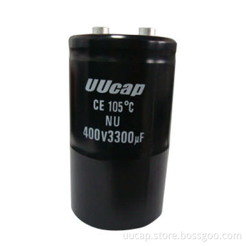 Aluminum Electrolytic Capacitor, Screw Type, with High Quality, 400V, 3,300uf, 3,000 Hours Lifespan
